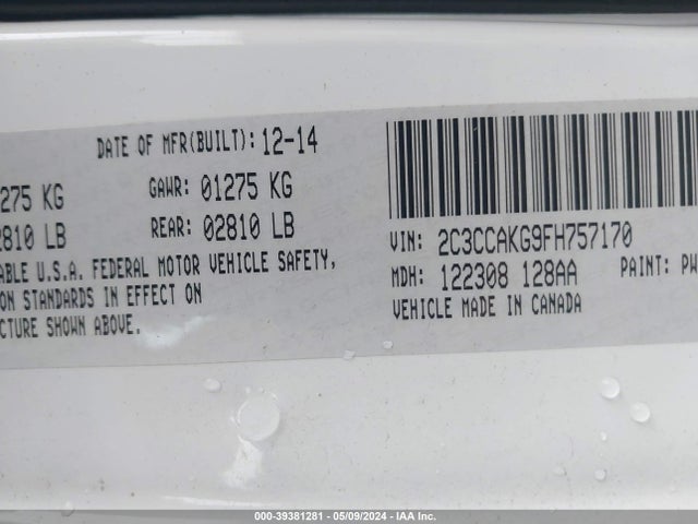 Chrysler 300c Awd 2015 2C3CCAKG9FH757170 Image 9