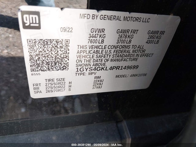 1GYS4GKL4PR149699 Cadillac Escalade 4wd Sport Platinum