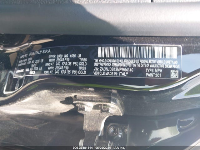 ZACNJDB13MPM64140 Jeep Renegade 80th Anniversary 4x4