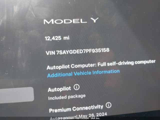 7SAYGDED7PF935158 Tesla Model Y Rwd