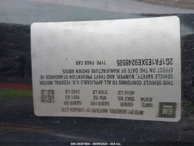 2G1FA1E3XE9248505 Chevrolet Camaro 2ls