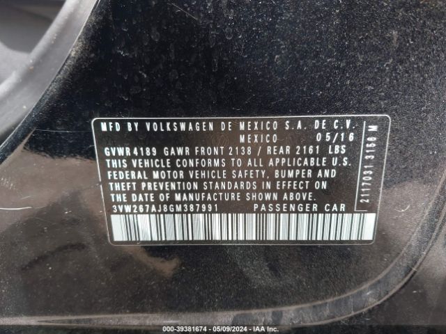 3VW267AJ8GM387991 Volkswagen Jetta 1.4t S