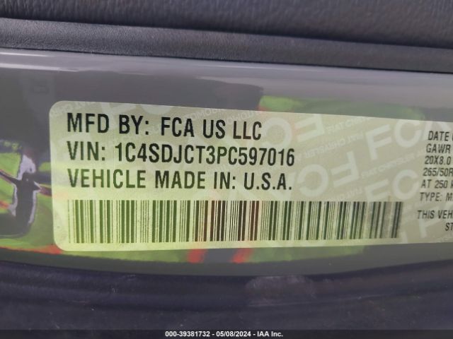 1C4SDJCT3PC597016 Dodge Durango R/t Plus Awd