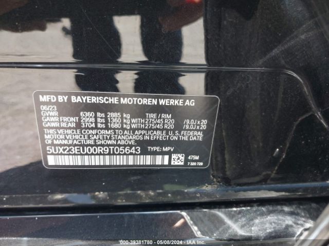 5UX23EU00R9T05643 BMW X5 Xdrive40i