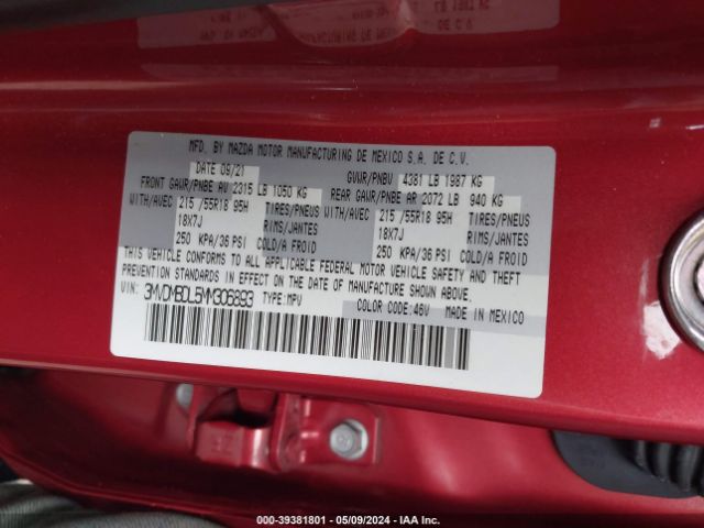 3MVDMBDL5MM306893 Mazda Cx-30 Premium