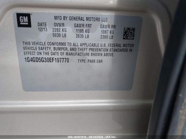 1G4GD5G30EF197770 Buick Lacrosse Premium I Group