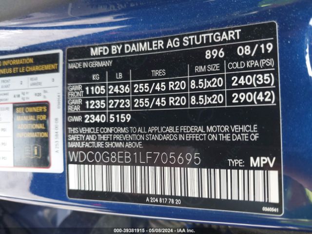 WDC0G8EB1LF705695 Mercedes-Benz Glc 300 4matic
