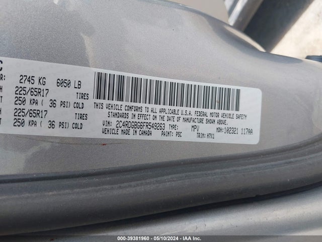 2C4RDGBG6FR549263 Dodge Grand Caravan American Value Pkg
