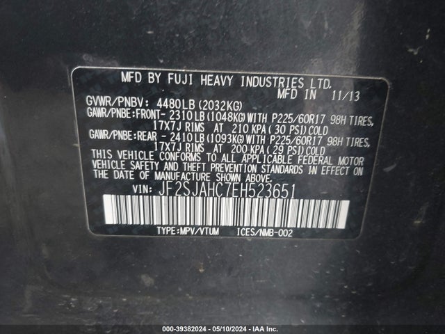 Subaru Forester 2.5i Limited 2014 JF2SJAHC7EH523651 Image 9