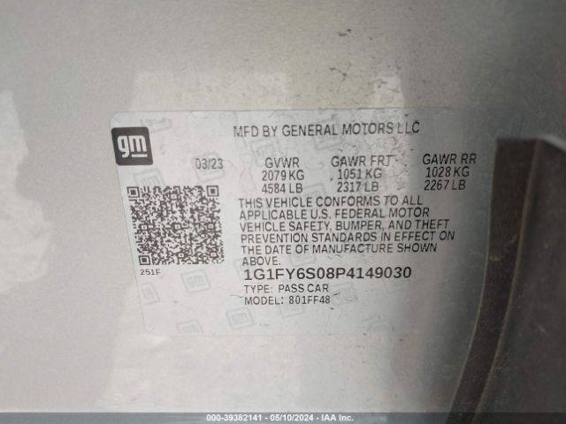 1G1FY6S08P4149030 Chevrolet Bolt Euv Fwd Lt