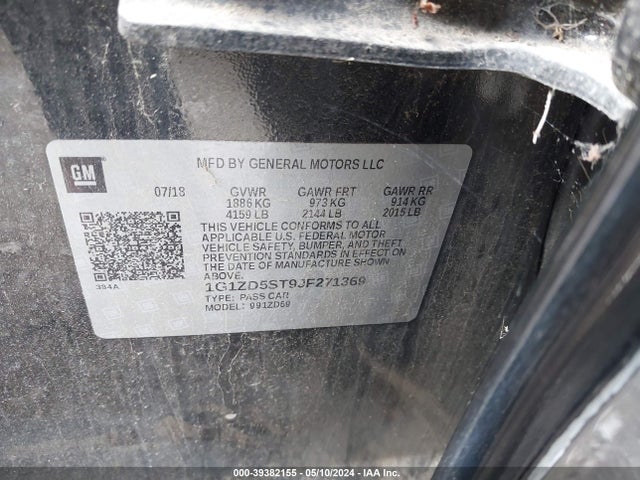 Chevrolet MALIBU LT 2018 1G1ZD5ST9JF271369 Image 9