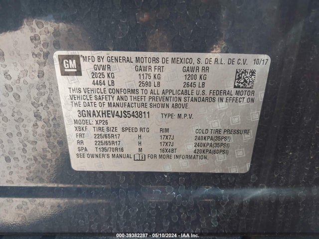 Chevrolet EQUINOX LS 2018 3GNAXHEV4JS543811 Image 9