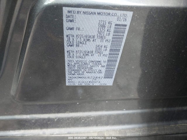 Nissan Pathfinder Sv 2016 5N1AR2MN0GC622842 Image 9