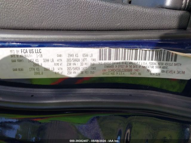 1C4RDHDG8JC289808 Dodge Durango Gt Rwd