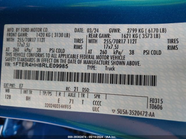 1FTER4HH8RLE09985 Ford Ranger Xlt