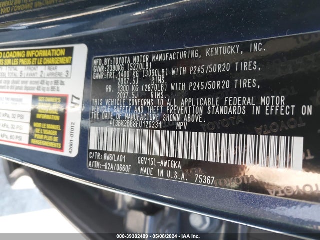 Toyota Venza Xle V6 2015 4T3BK3BB8FU120331 Image 9