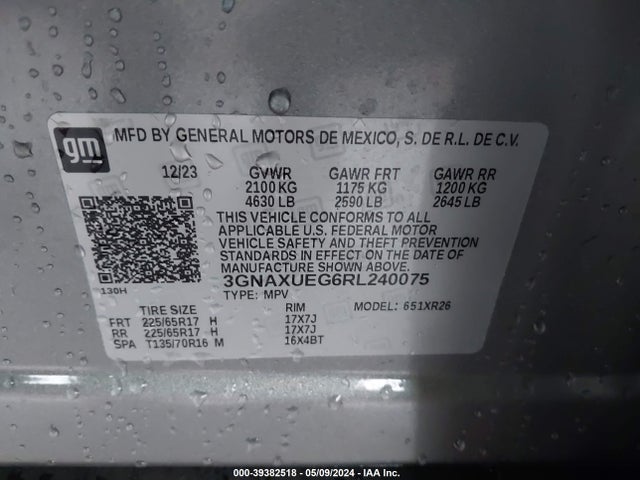 Chevrolet Equinox Awd Lt 2024 3GNAXUEG6RL240075 Image 9
