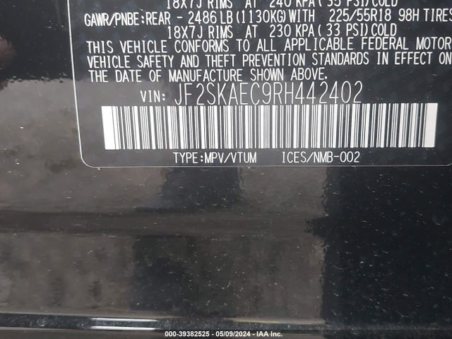 Subaru Forester Sport 2024 JF2SKAEC9RH442402 Image 9