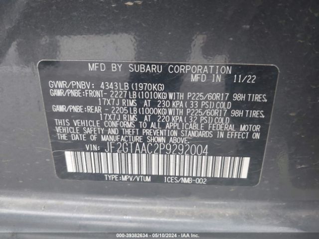 JF2GTAAC2P9292004 Subaru Crosstrek
