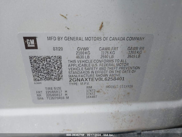 Chevrolet Equinox Awd 2fl 2020 2GNAXTEV0L6258401 Image 9