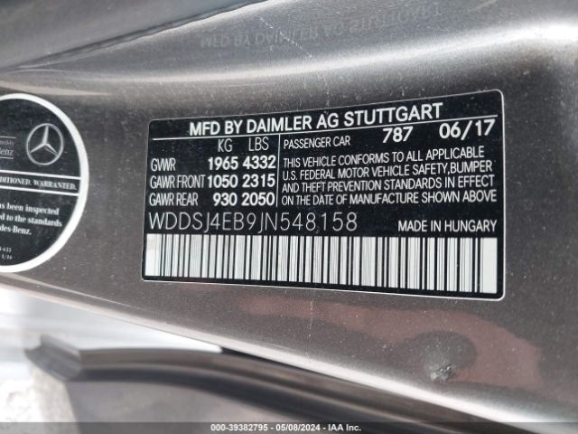 WDDSJ4EB9JN548158 Mercedes-Benz CLA 250