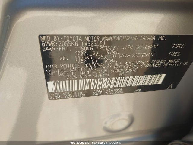 Toyota Rav4 Xle 2017 2T3WFREV1HW336474 Image 9