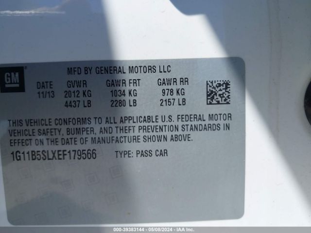 1G11B5SLXEF179566 Chevrolet Malibu 1ls