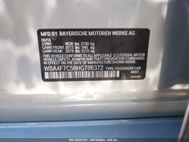 WBA4F7C58HG786372 BMW 430i Gran Coupe