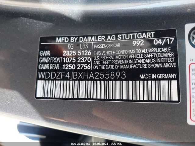 WDDZF4JBXHA255893 Mercedes-Benz E 300