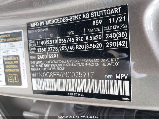 W1N0G8EB6NG025917 Mercedes-Benz Glc 300 4matic Suv