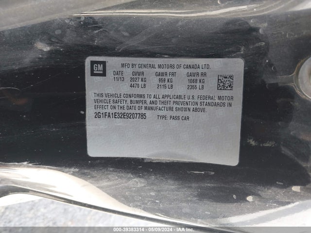 Chevrolet Camaro 2ls 2014 2G1FA1E32E9207785 Image 9
