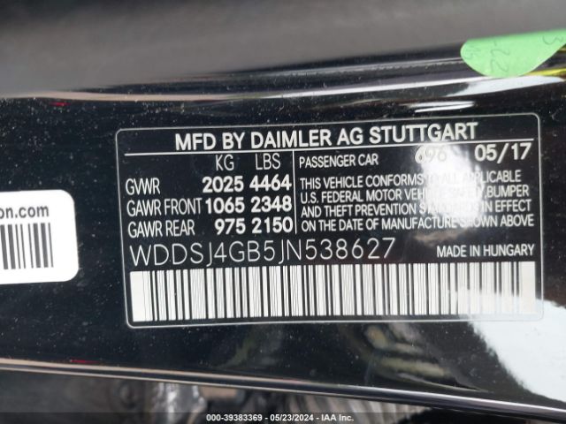 WDDSJ4GB5JN538627 Mercedes-Benz CLA 250 4MATIC