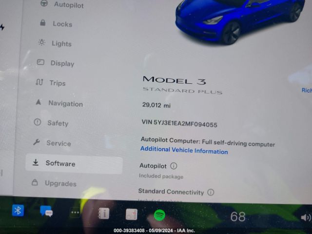 5YJ3E1EA2MF094055 Tesla Model 3 Standard Range Plus Rear-wheel Drive