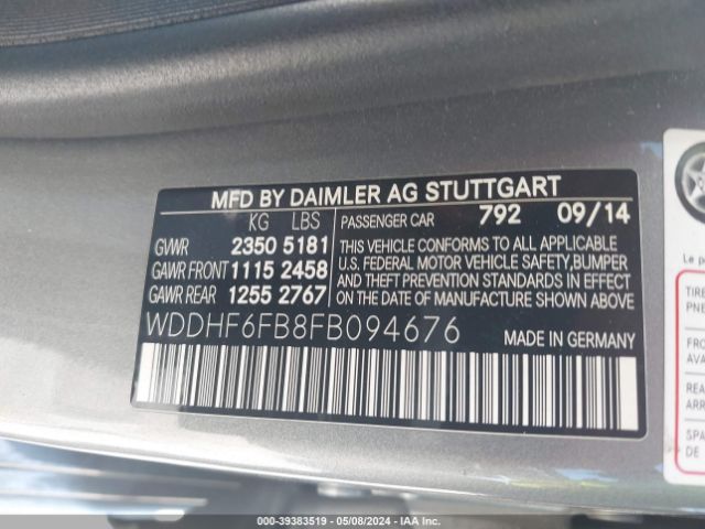 WDDHF6FB8FB094676 Mercedes-Benz E 400