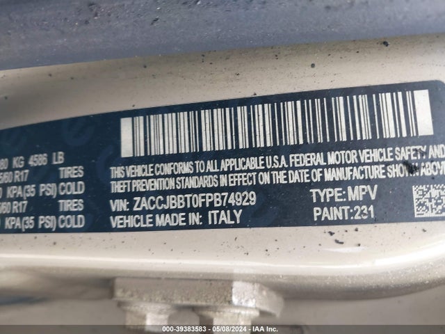 ZACCJBBT0FPB74929 Jeep Renegade Latitude