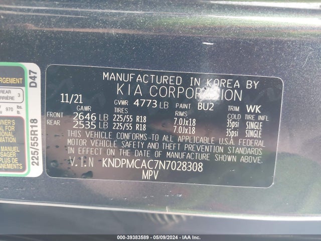 KIA Sportage Lx 2022 KNDPMCAC7N7028308 Image 9