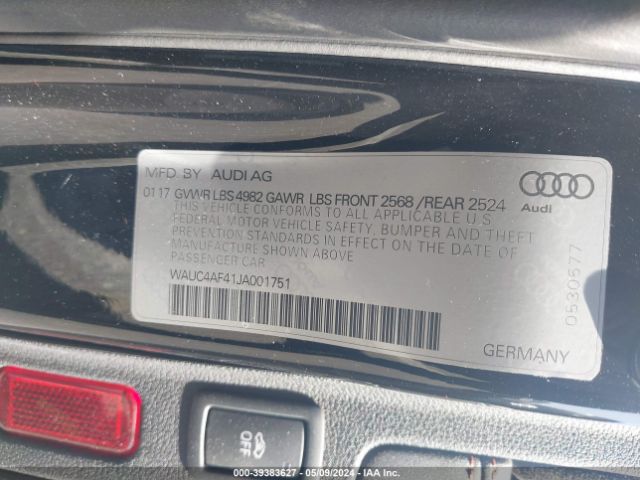 WAUC4AF41JA001751 Audi S4 3.0t Premium Plus