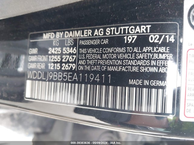 WDDLJ9BB5EA119411 Mercedes-Benz Cls 550 4matic