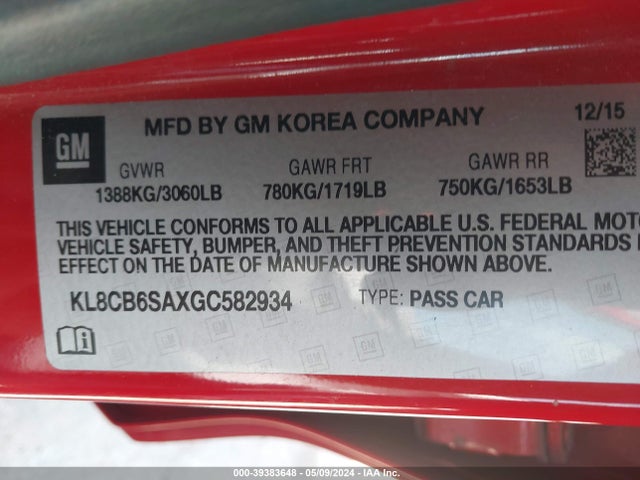 Chevrolet Spark Ls Cvt 2016 KL8CB6SAXGC582934 Image 9