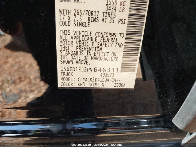 Nissan Frontier Pro-x 4x2 2023 1N6ED1EJ2PN646331 Image 9