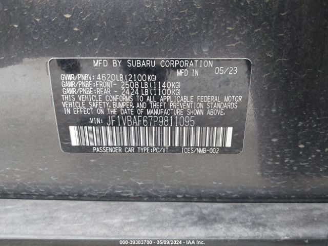 JF1VBAF67P9811095 Subaru Wrx Premium