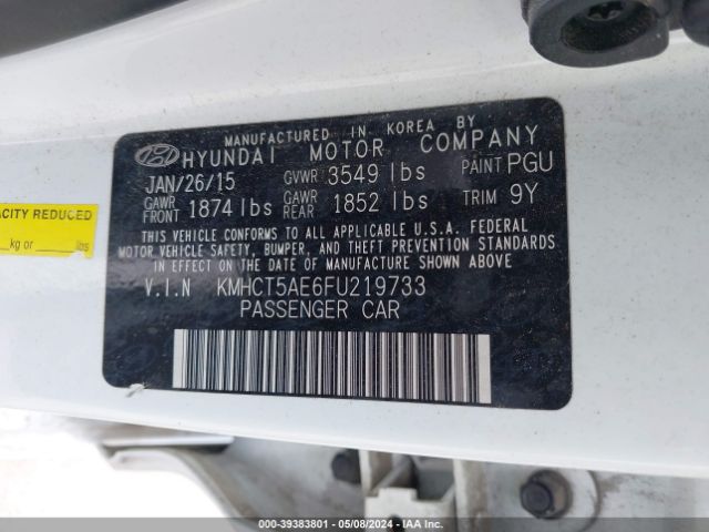 KMHCT5AE6FU219733 Hyundai ACCENT GS