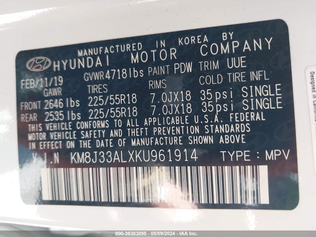Hyundai Tucson Ultimate 2019 KM8J33ALXKU961914 Image 9