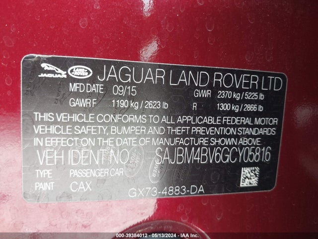 2016 JAGUAR XF SAJBM4BV6GCY05816 Photo 8