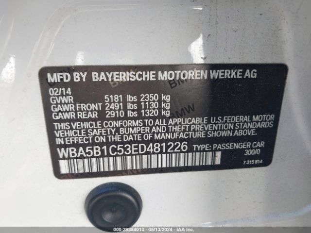 WBA5B1C53ED481226 BMW 535i