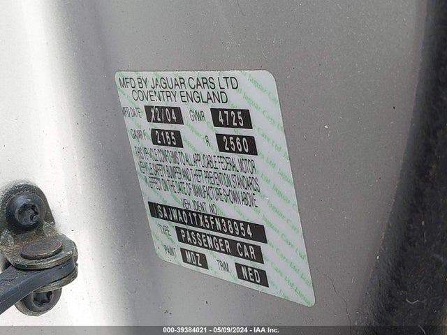 2005 JAGUAR S-TYPE SAJWA01TX5FN38954 Photo 8