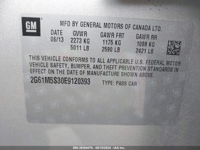 2G61M5S30E9120393 Cadillac XTS LUXURY
