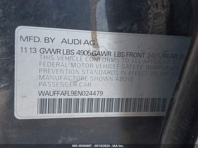 WAUFFAFL9EN024479 Audi A4 2.0t Premium
