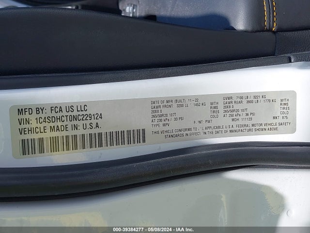 Dodge Durango Orange Sport Rwd 2022 1C4SDHCT0NC229124 Image 9