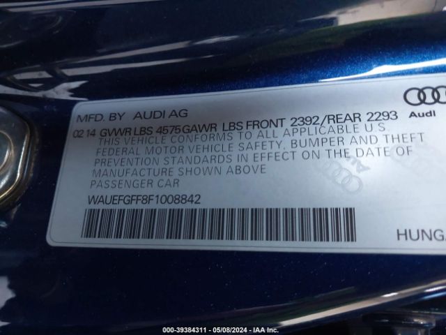 WAUEFGFF8F1008842 Audi A3 2.0t Premium